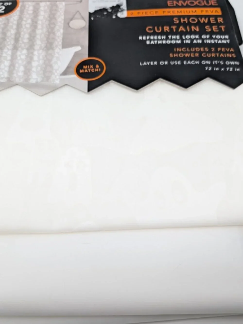 EnVogue Ghost Shower Curtain Set - 2 Piece Premium PEVA - 72